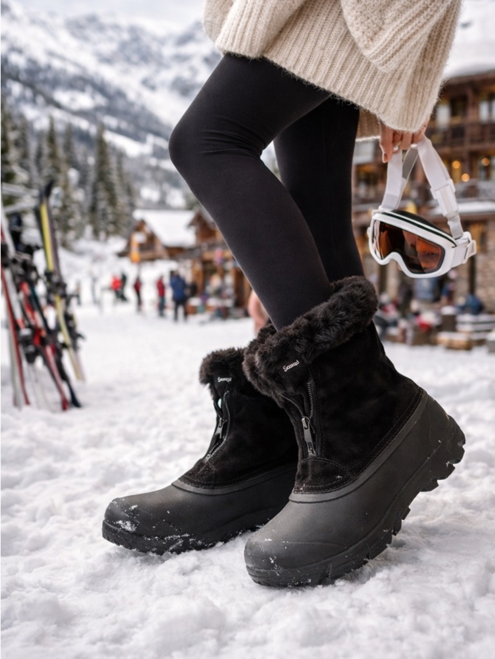 Sorel Snow Angel Boots Women’s Size 9 Black Waterproof Thinsulate Fur EUC Zip
